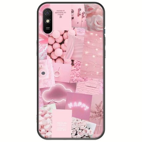 Aesthetic Pink Xiaomi Redmi 9A Black TPU (Μαύρη Σιλικόνη)