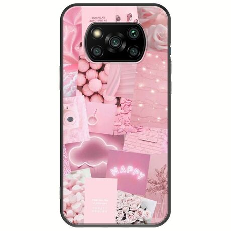 Aesthetic Pink Xiaomi Poco X3 NFC / X3 Pro Black TPU (Μαύρη Σιλικόνη)