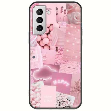 Aesthetic Pink Samsung Galaxy S21 Plus Black TPU (Μαύρη Σιλικόνη)