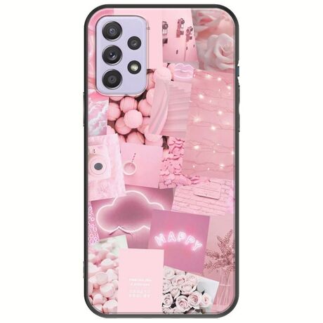 Aesthetic Pink Samsung Galaxy A52 (4G/5G) A52s Black TPU (Μαύρη Σιλικόνη)