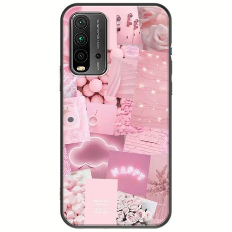 Aesthetic Pink Xiaomi Redmi 9T Black TPU (Μαύρη Σιλικόνη)