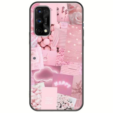 Aesthetic Pink Realme 7 5G Black TPU (Μαύρη Σιλικόνη)