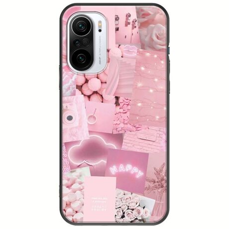 Aesthetic Pink Xiaomi Mi11i Black TPU (Μαύρη Σιλικόνη)