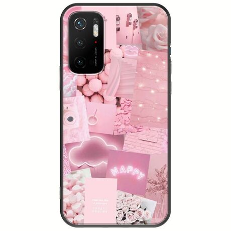 Aesthetic Pink Xiaomi Poco M3 Pro 5G Black TPU (Μαύρη Σιλικόνη)