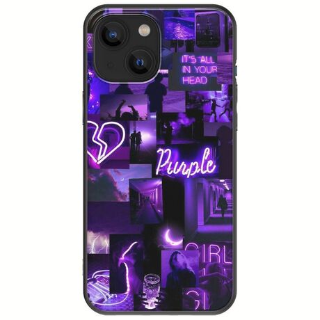 Aesthetic Purple iPhone 13 mini Black TPU (Μαύρη Σιλικόνη)
