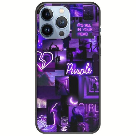 Aesthetic Purple iPhone 13 Pro Black TPU (Μαύρη Σιλικόνη)
