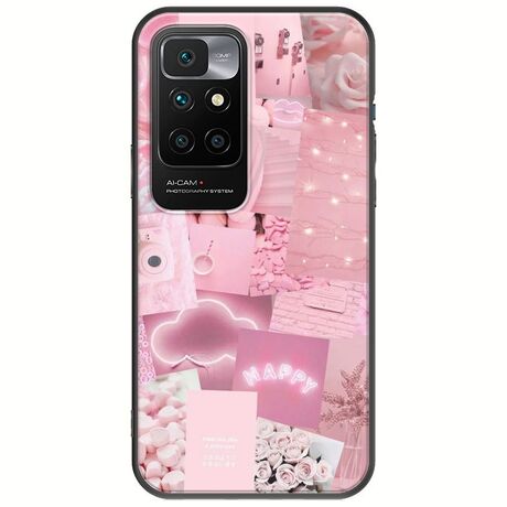 Aesthetic Pink Xiaomi Redmi 10 Black TPU (Μαύρη Σιλικόνη)