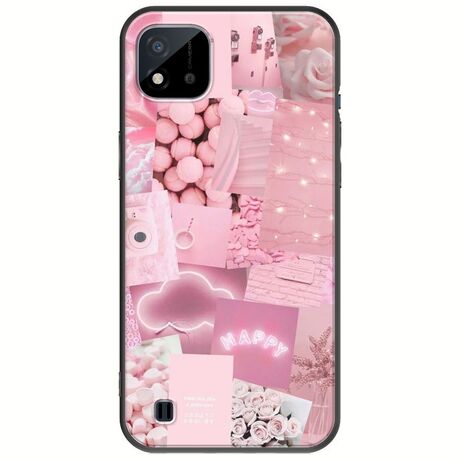 Aesthetic Pink Realme C11 2021 Black TPU (Μαύρη Σιλικόνη)