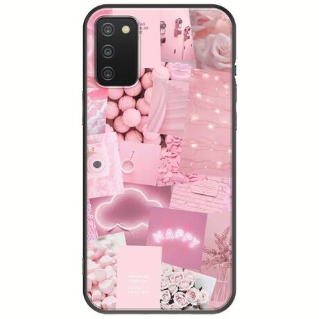 Aesthetic Pink Samsung Galaxy A03s Black TPU (Μαύρη Σιλικόνη)
