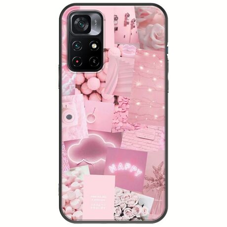 Aesthetic Pink Xiaomi Poco M4 Pro 5G Black TPU (Μαύρη Σιλικόνη)