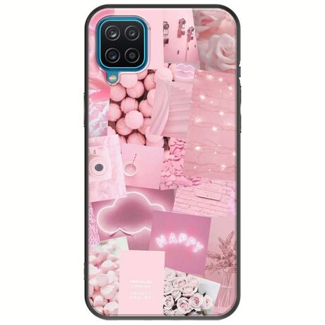 Aesthetic Pink Samsung Galaxy M12 Black TPU (Μαύρη Σιλικόνη)
