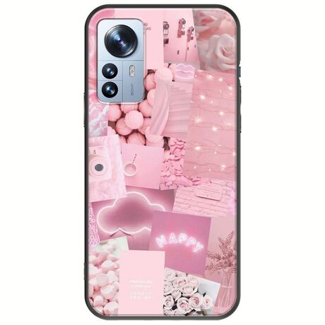 Aesthetic Pink Xiaomi 12 Pro Black TPU (Μαύρη Σιλικόνη)