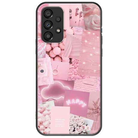 Aesthetic Pink Samsung Galaxy A13 4G Black TPU (Μαύρη Σιλικόνη)