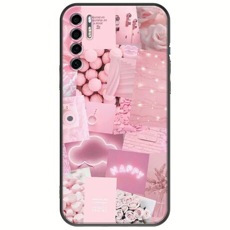 Aesthetic Pink TCL 20S / 20 5G / 20L / 20L+ Black TPU (Μαύρη Σιλικόνη)