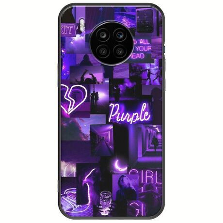 Aesthetic Purple Huawei Nova 8i Black TPU (Μαύρη Σιλικόνη)