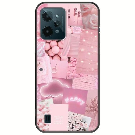 Aesthetic Pink Realme C31 Black TPU (Μαύρη Σιλικόνη)