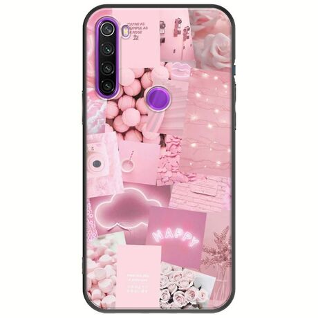Aesthetic Pink Xiaomi Redmi Note 8 2021 Black TPU (Μαύρη Σιλικόνη)