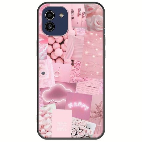 Aesthetic Pink Samsung Galaxy A03 Black TPU (Μαύρη Σιλικόνη)