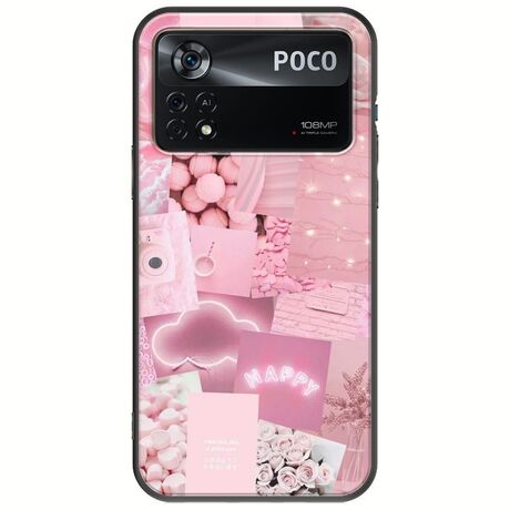 Aesthetic Pink Xiaomi Poco X4 Pro 5G Black TPU (Μαύρη Σιλικόνη)