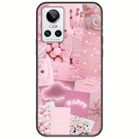 Aesthetic Pink Realme GT Neo 3 Black TPU (Μαύρη Σιλικόνη)