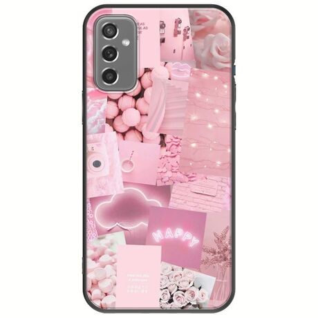 Aesthetic Pink Samsung Galaxy M13 4G Black TPU (Μαύρη Σιλικόνη)