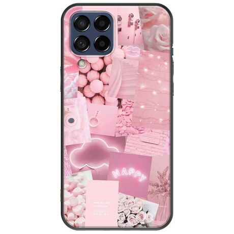 Aesthetic Pink Samsung Galaxy M53 5G Black TPU (Μαύρη Σιλικόνη)