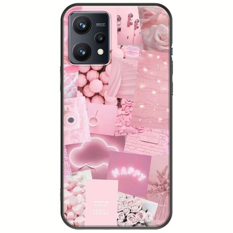 Aesthetic Pink Realme 9 4G Black TPU (Μαύρη Σιλικόνη)