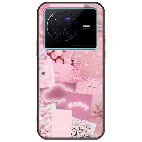 Aesthetic Pink Vivo X80 Black TPU (Μαύρη Σιλικόνη)
