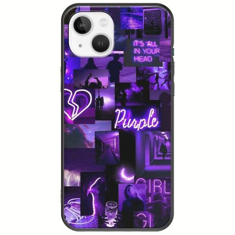 Aesthetic Purple iPhone 14 Black TPU (Μαύρη Σιλικόνη)