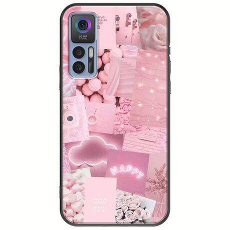Aesthetic Pink TCL 30 / 30 5G / 30+ Black TPU (Μαύρη Σιλικόνη)