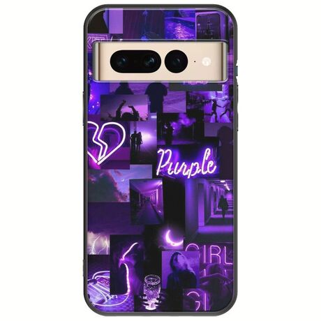 Aesthetic Purple Google Pixel 7 Pro 5G Black TPU (Μαύρη Σιλικόνη)