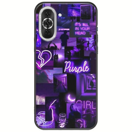 Aesthetic Purple Huawei Nova 10 Pro Black TPU (Μαύρη Σιλικόνη)