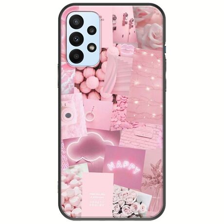 Aesthetic Pink Samsung Galaxy A23 5G Black TPU (Μαύρη Σιλικόνη)