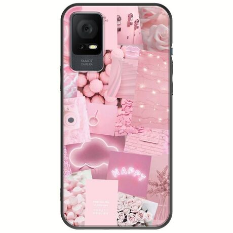 Aesthetic Pink TCL 405 Black TPU (Μαύρη Σιλικόνη)