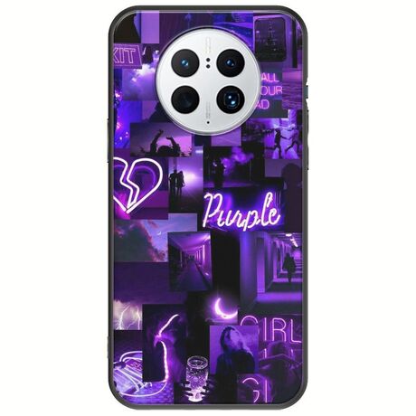 Aesthetic Purple Huawei Mate 50 Pro Black TPU (Μαύρη Σιλικόνη)