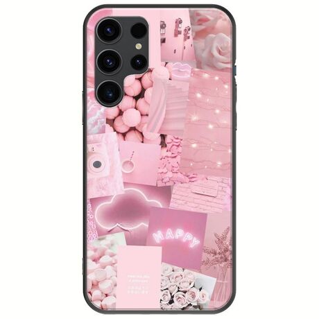 Aesthetic Pink Samsung Galaxy S23 Ultra 5G Black TPU (Μαύρη Σιλικόνη)