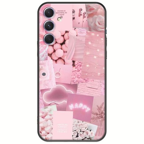 Aesthetic Pink Samsung Galaxy A54 5G Black TPU (Μαύρη Σιλικόνη)