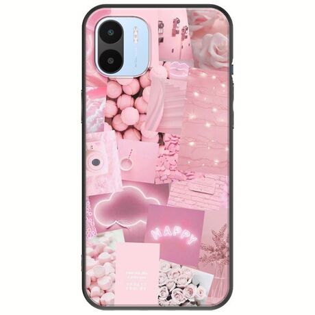 Aesthetic Pink Xiaomi Redmi A2 Black TPU (Μαύρη Σιλικόνη)