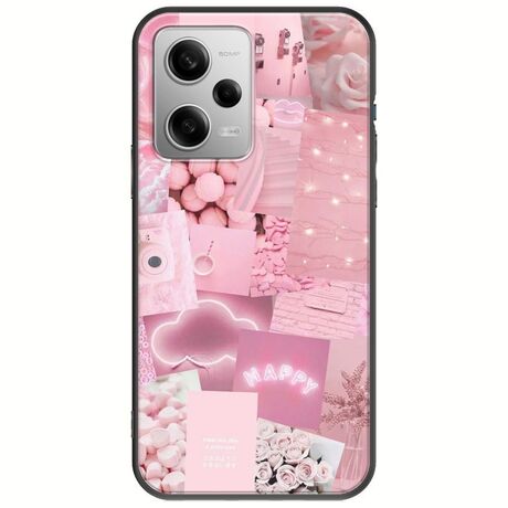 Aesthetic Pink Xiaomi Redmi Note 12 Pro 5G Black TPU (Μαύρη Σιλικόνη)