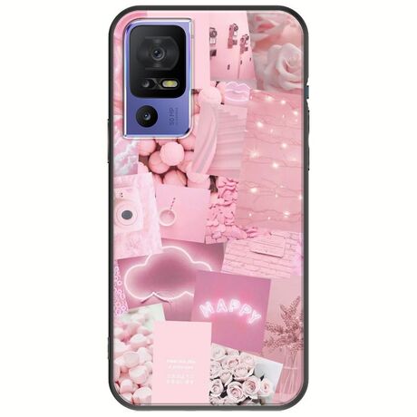 Aesthetic Pink TCL 40 SE Black TPU (Μαύρη Σιλικόνη)