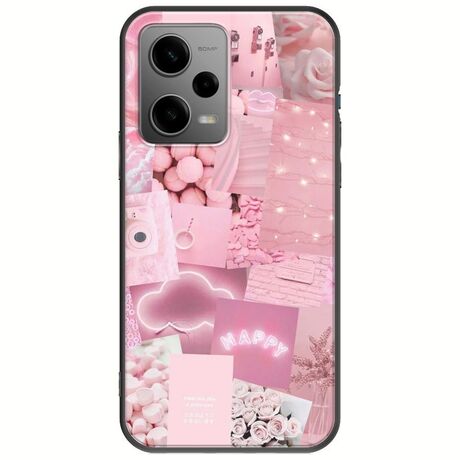 Aesthetic Pink Xiaomi Poco X5 5G Black TPU (Μαύρη Σιλικόνη)