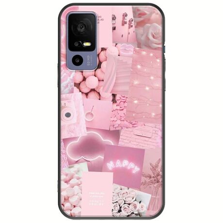 Aesthetic Pink TCL 40R 5G Black TPU (Μαύρη Σιλικόνη)