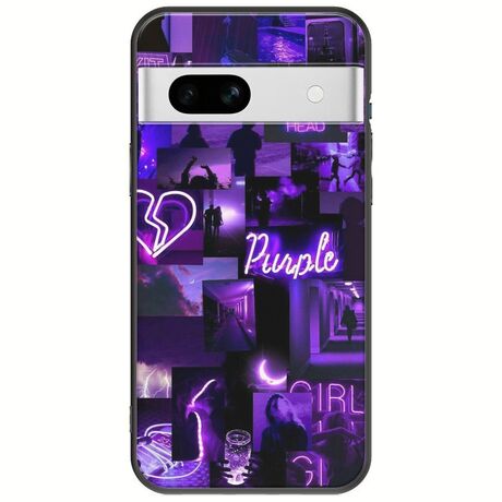 Aesthetic Purple Google Pixel 7a 5G Black TPU (Μαύρη Σιλικόνη)