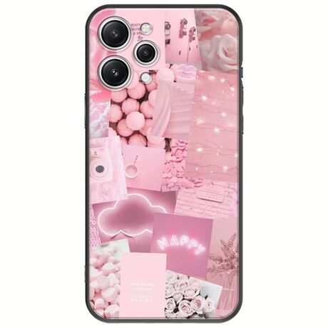 Aesthetic Pink Xiaomi Redmi 12 Black TPU (Μαύρη Σιλικόνη)