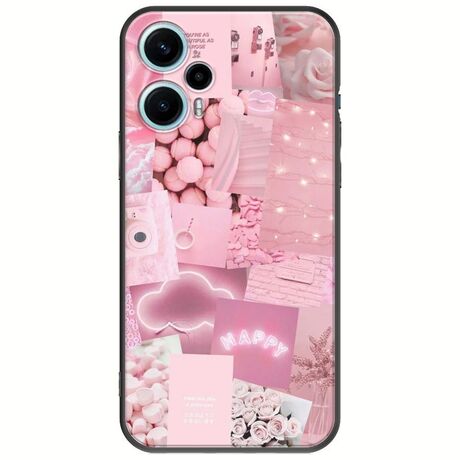 Aesthetic Pink Xiaomi Poco F5 5G Black TPU (Μαύρη Σιλικόνη)