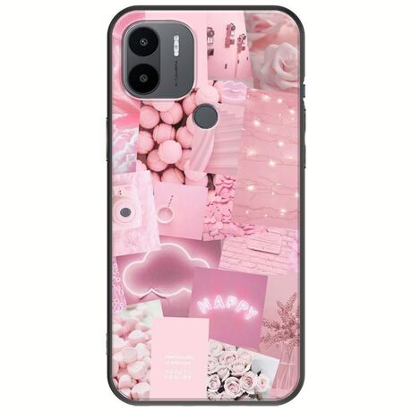 Aesthetic Pink Xiaomi Redmi A1 Plus Black TPU (Μαύρη Σιλικόνη)