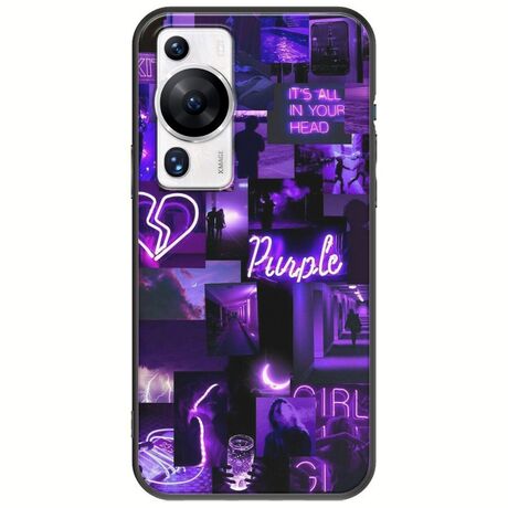 Aesthetic Purple Huawei P60 Black TPU (Μαύρη Σιλικόνη)