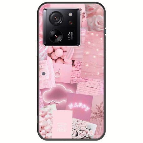 Aesthetic Pink Xiaomi 13T 5G Black TPU (Μαύρη Σιλικόνη)