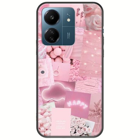 Aesthetic Pink Xiaomi Redmi 13C Black TPU (Μαύρη Σιλικόνη)