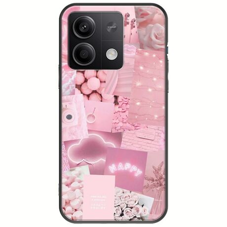 Aesthetic Pink Xiaomi Redmi Note 13 5G Black TPU (Μαύρη Σιλικόνη)